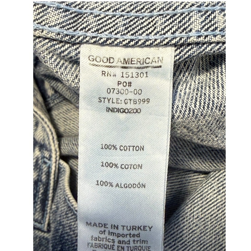 Good American Blue Acid Wash Denim Tote Bag Oversized Cotton CTB999 Indigo200‎ - Picture 5 of 6